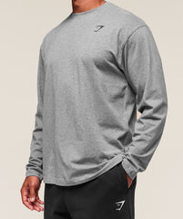 Essential Oversized Long Sleeve T-Shirt Charcoal Core Marl