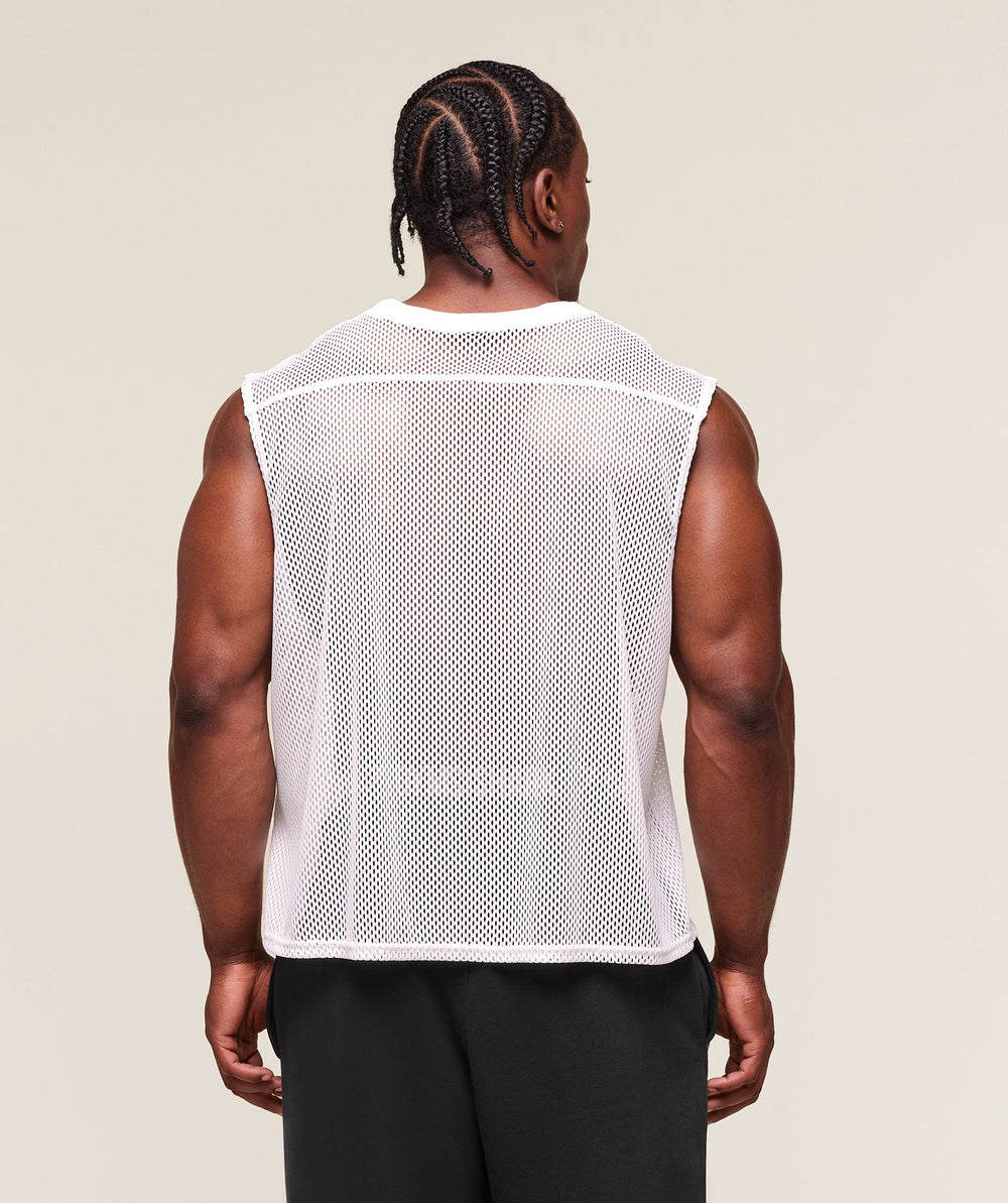 Mesh Oversized Tank White