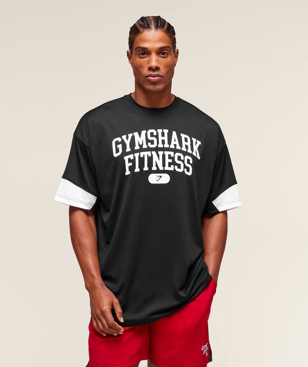 Varsity Oversized T-Shirt Black