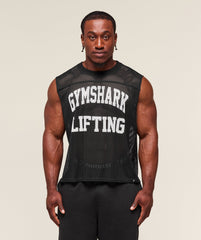 Mesh Oversized Tank Black