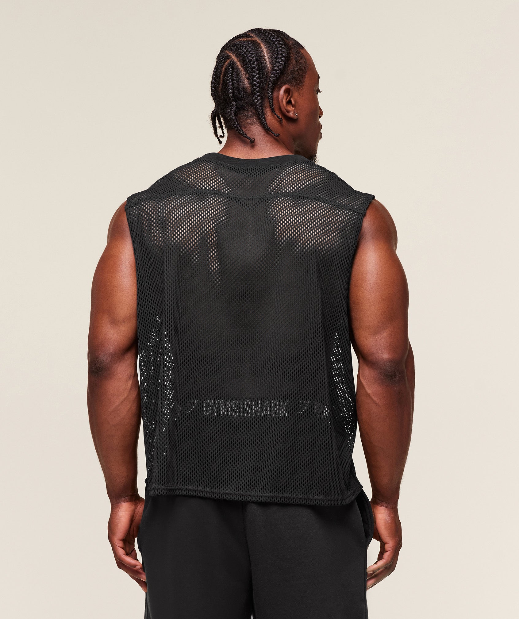 Mesh Oversized Tank Black