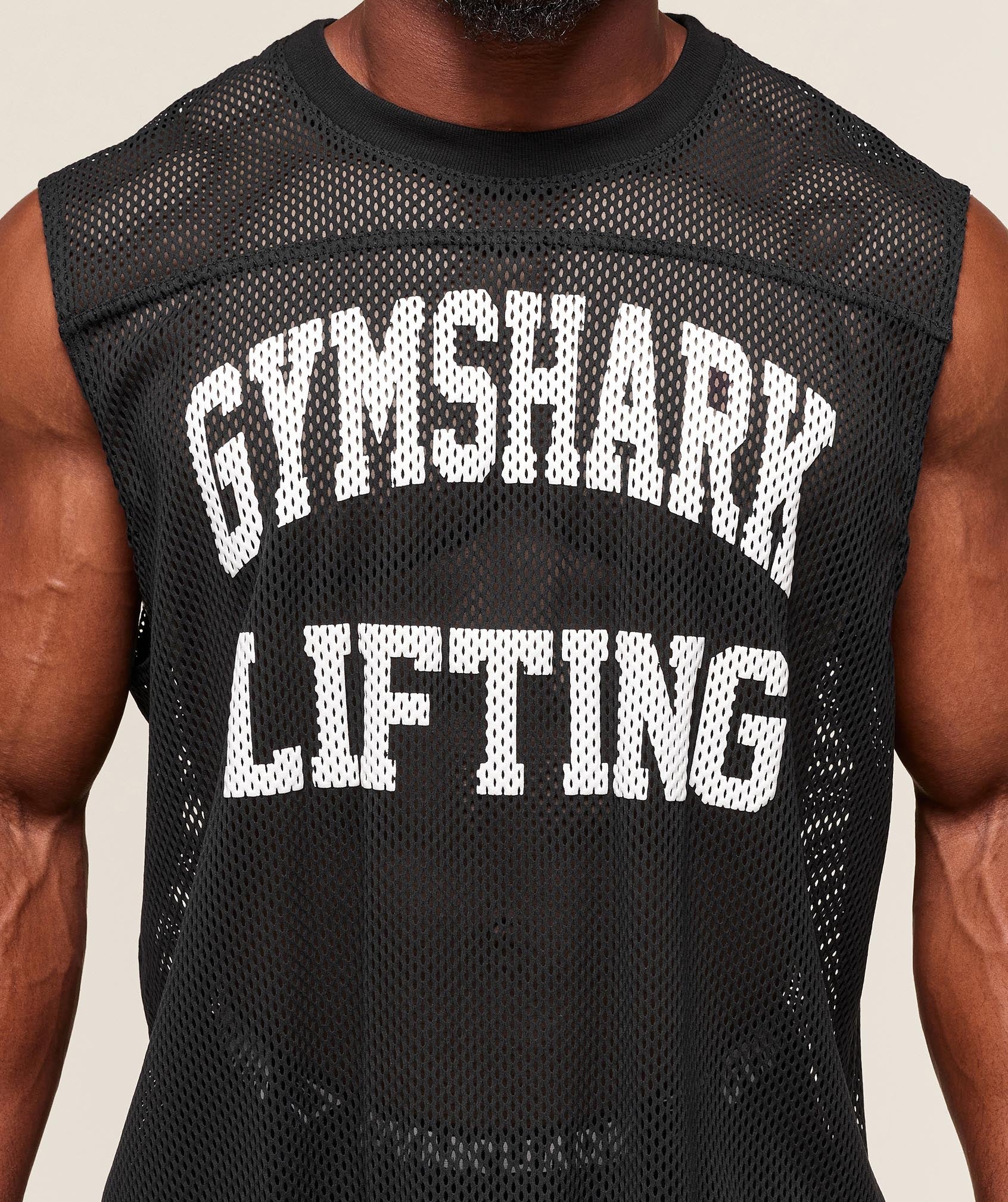 Mesh Oversized Tank Black