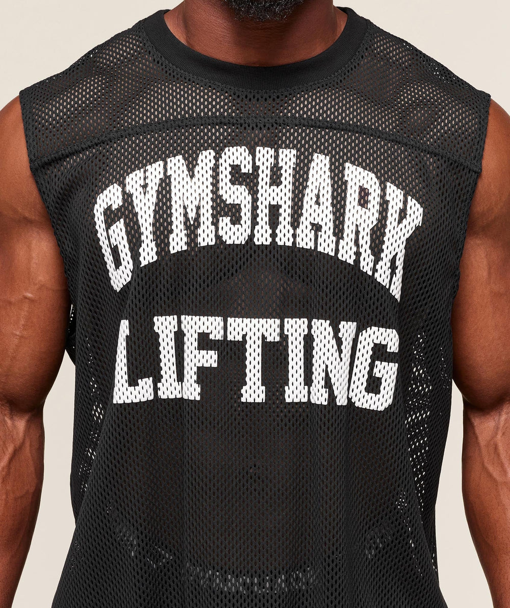 Mesh Oversized Tank Black