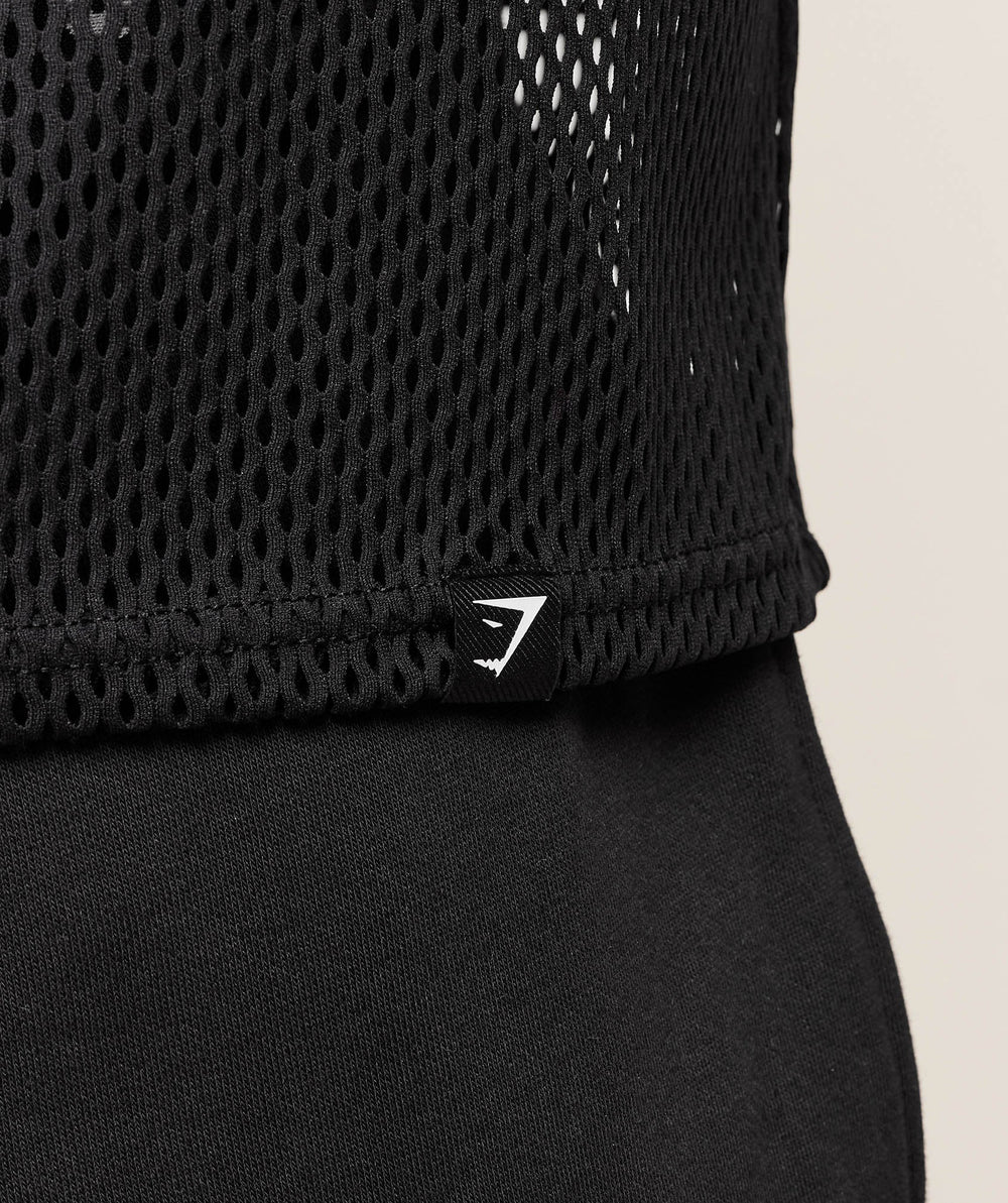 Mesh Oversized Tank Black