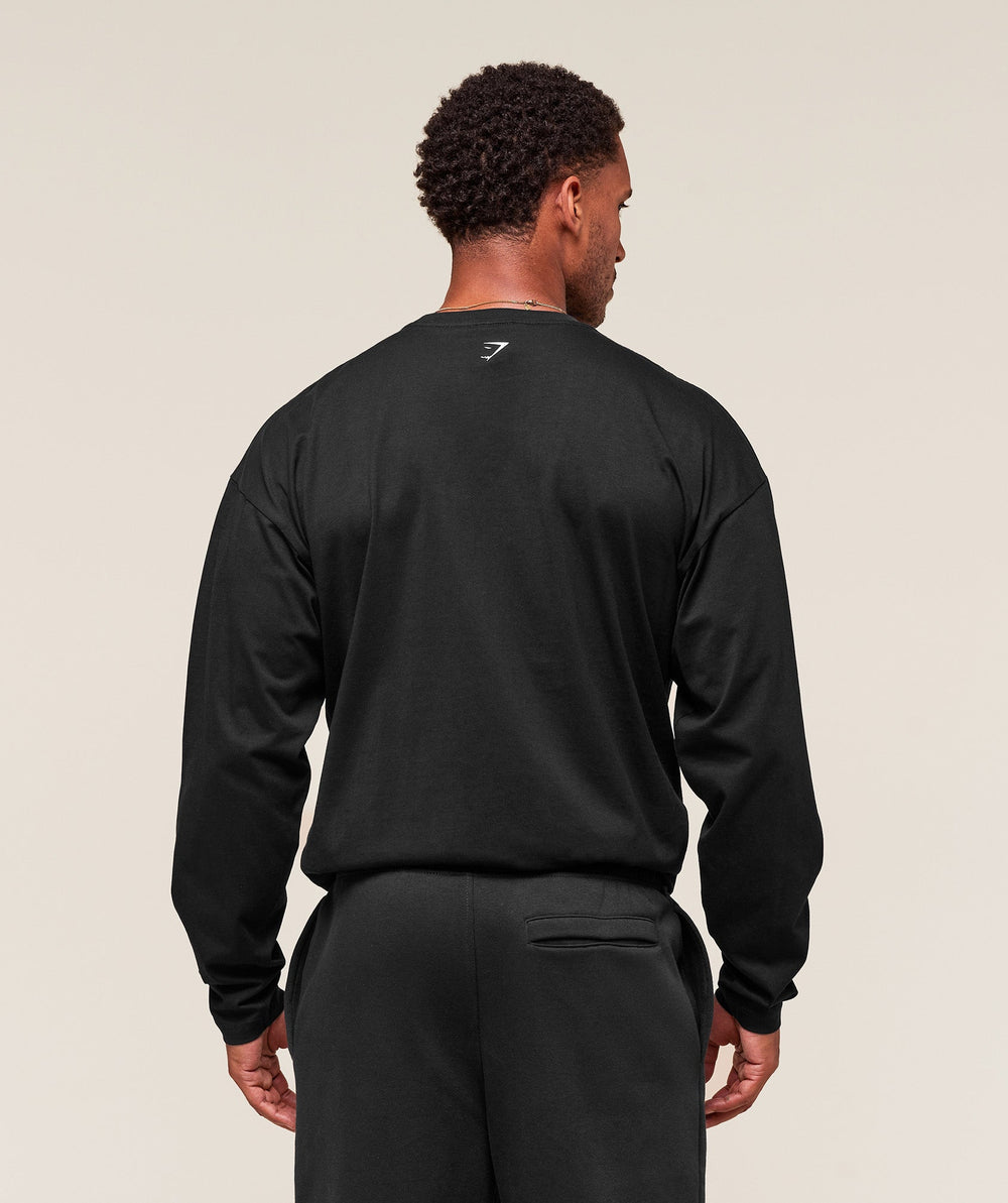 Worn Graphic Long Sleeve T-Shirt Black