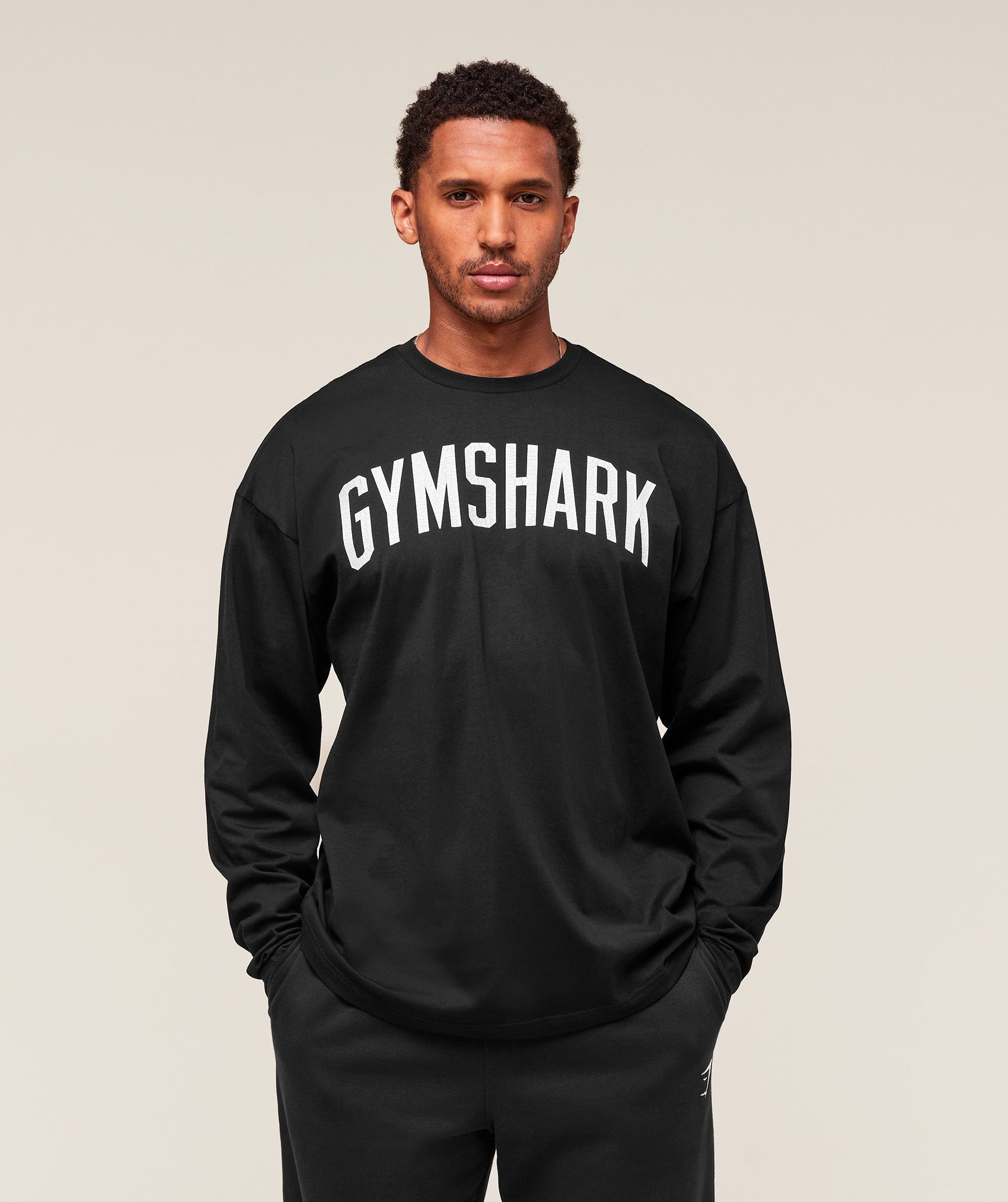 Worn Graphic Long Sleeve T-Shirt Black