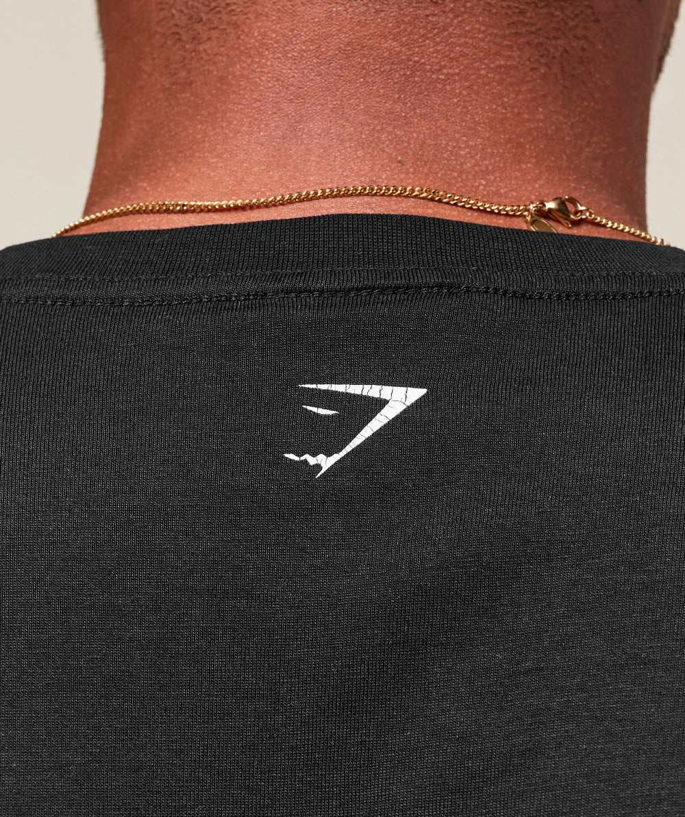 Worn Graphic Long Sleeve T-Shirt Black