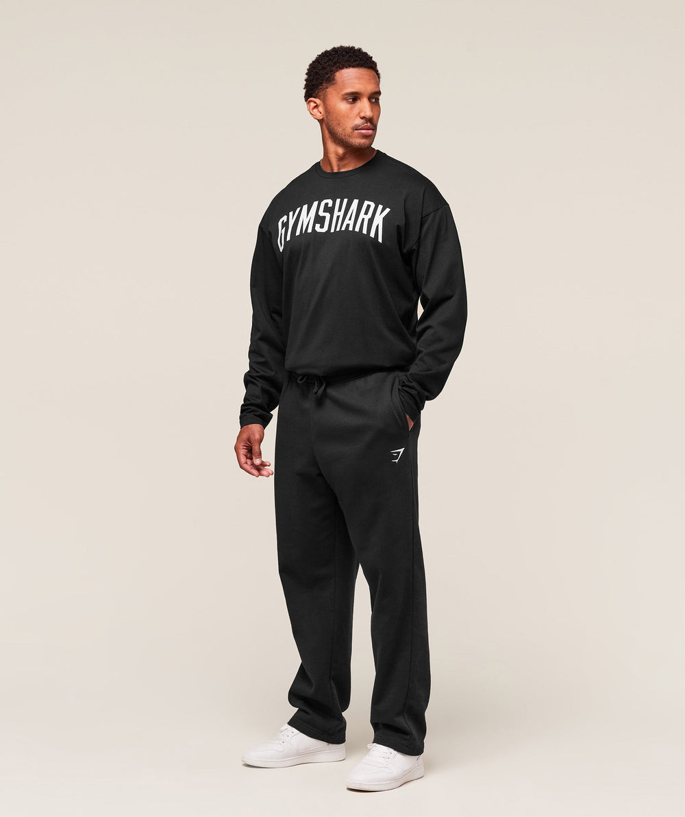Worn Graphic Long Sleeve T-Shirt Black