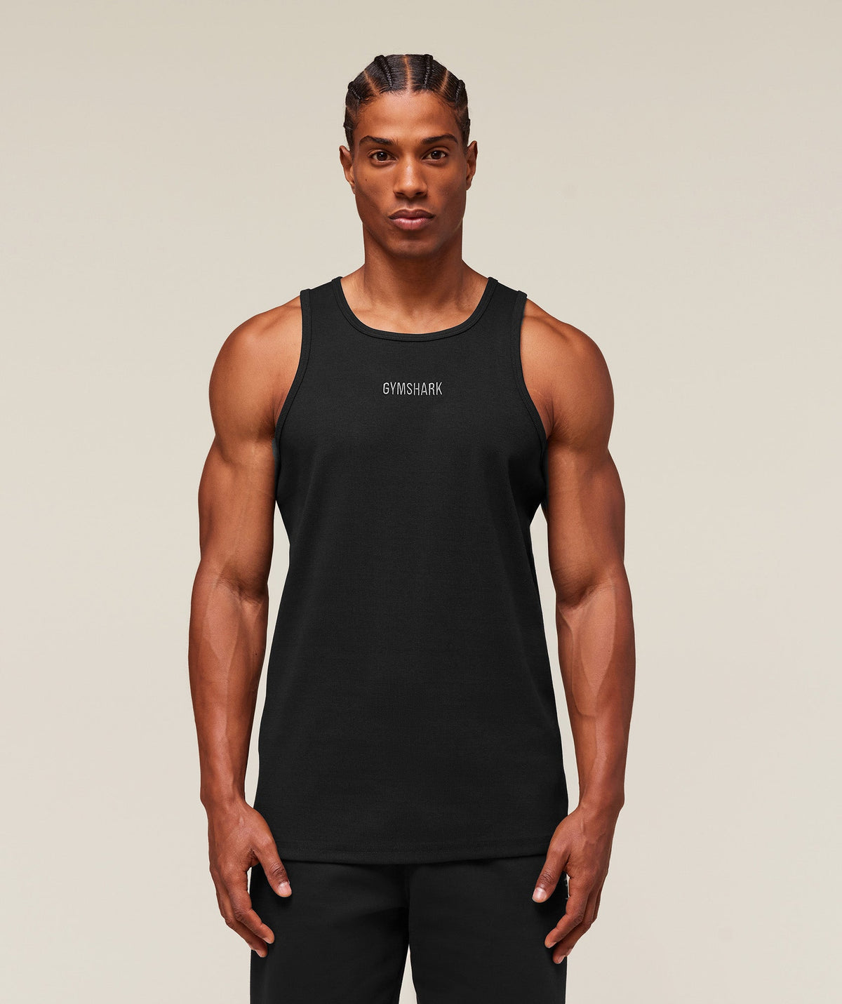 Premium Ribbed Tank Black