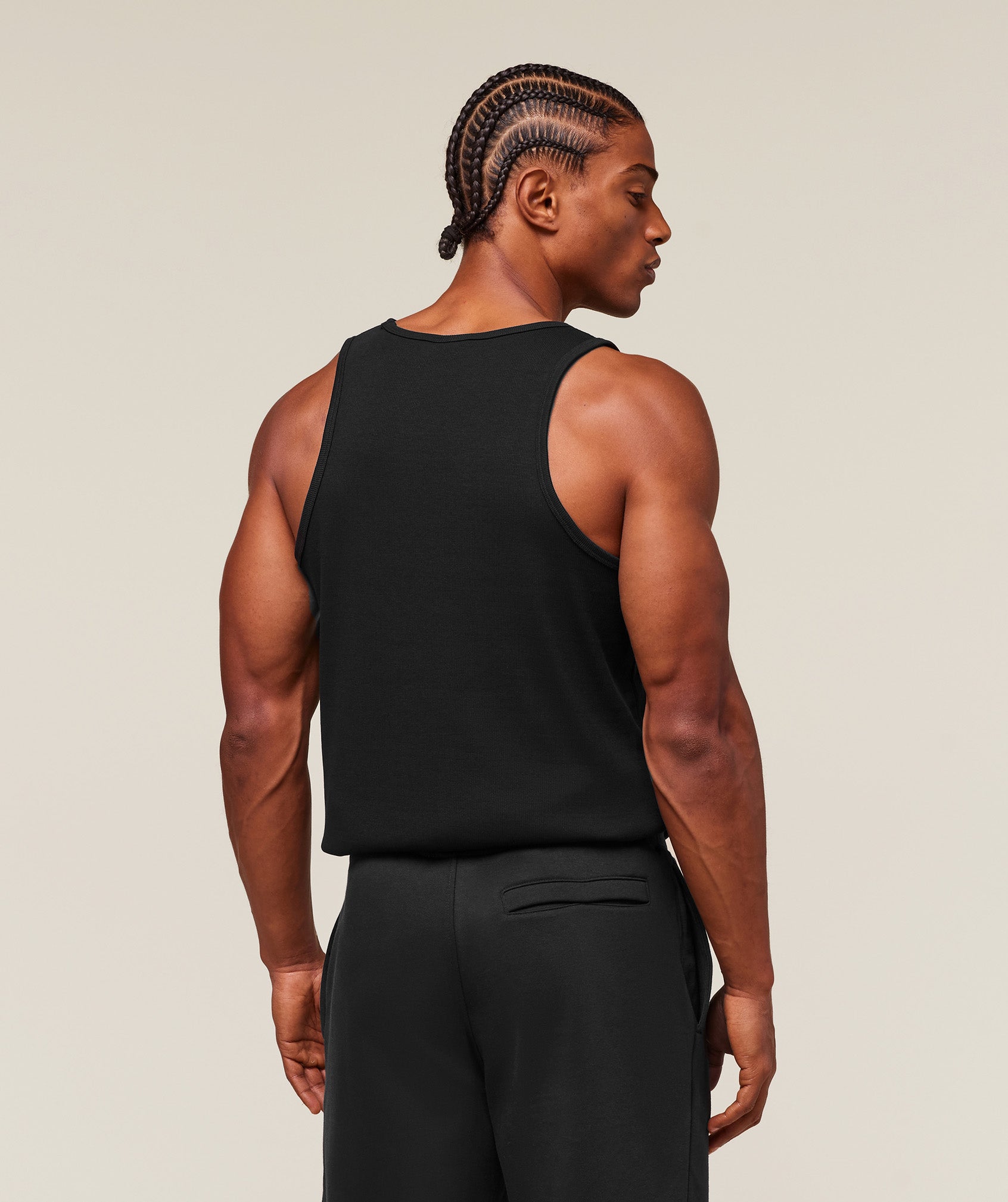 Premium Ribbed Tank Black