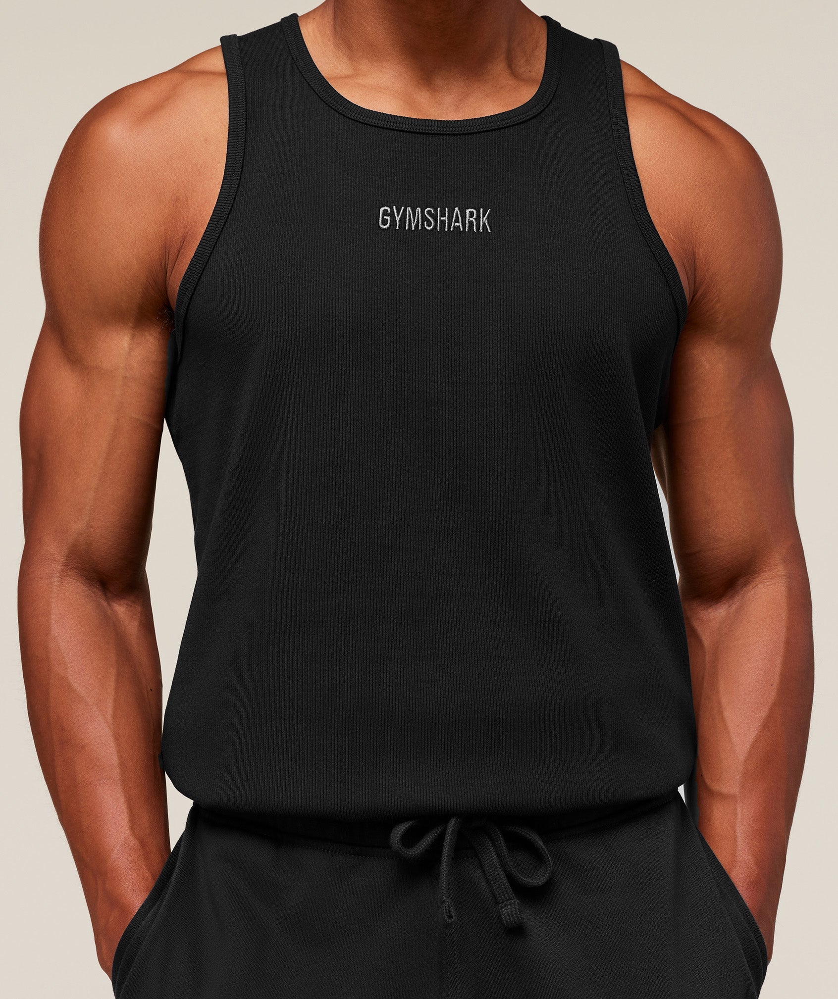 Premium Ribbed Tank Black