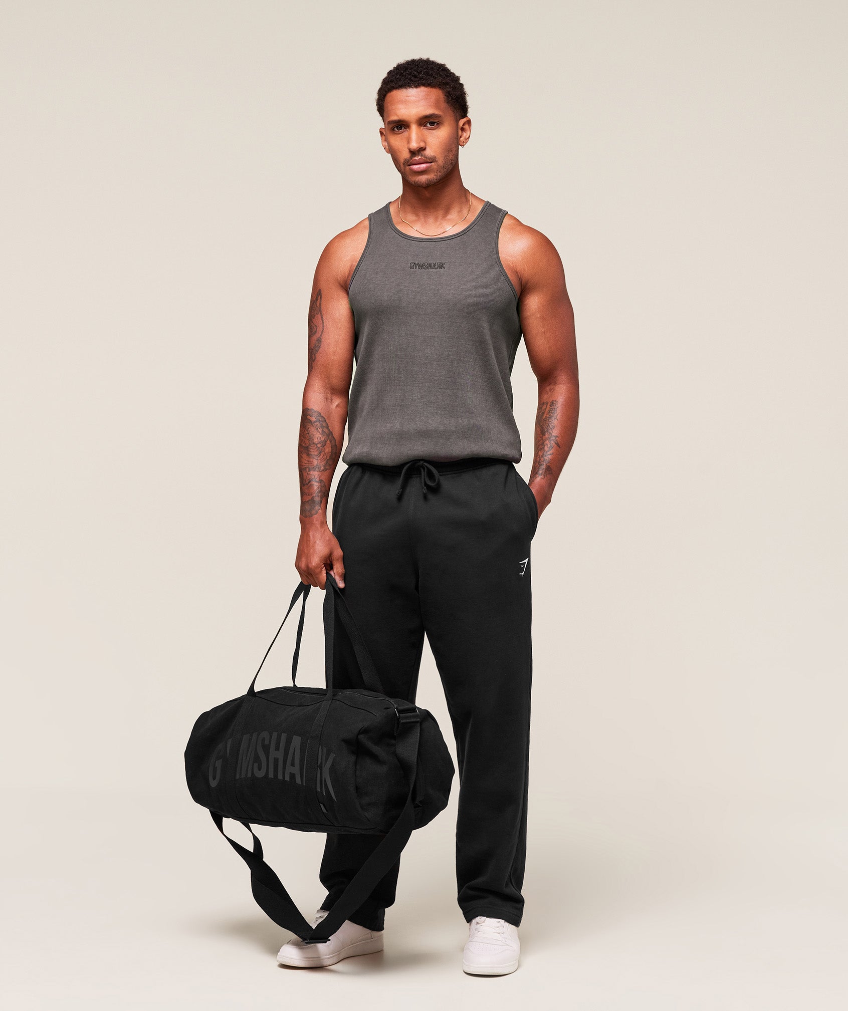 Washed Premium Ribbed Tank Onyx Grey