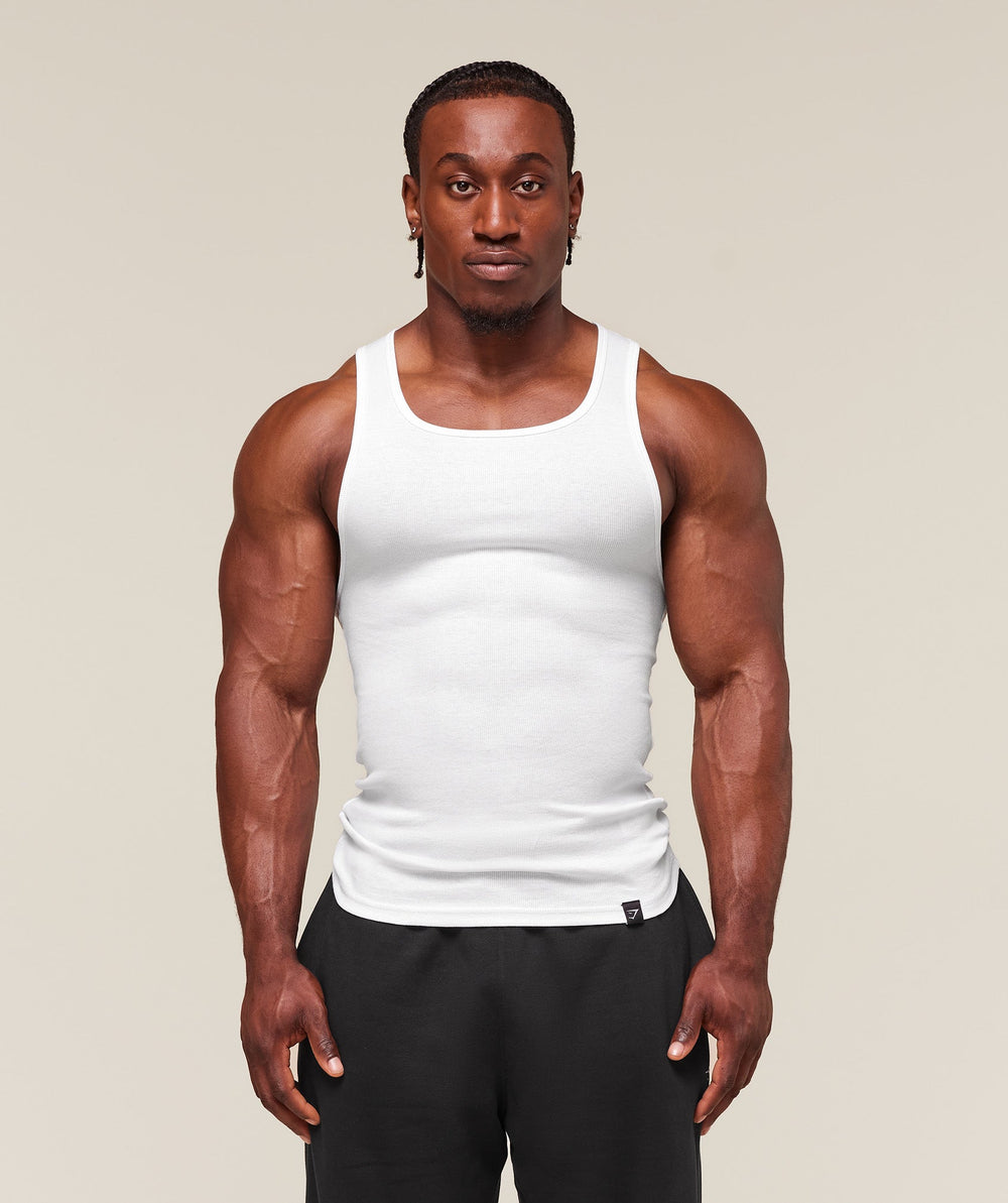Ribbed Tank 3 Pack White
