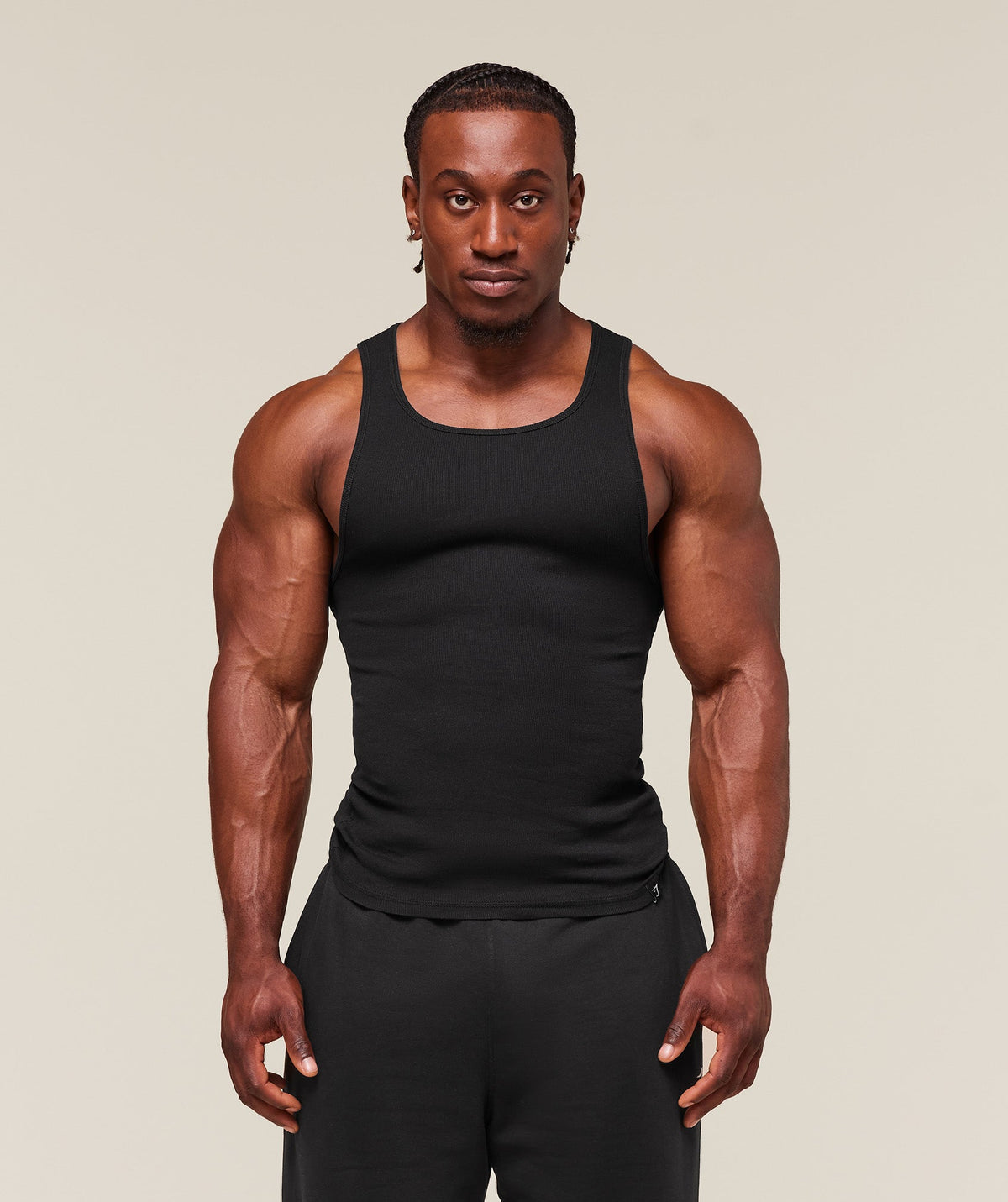 Ribbed Tank 1PK Black