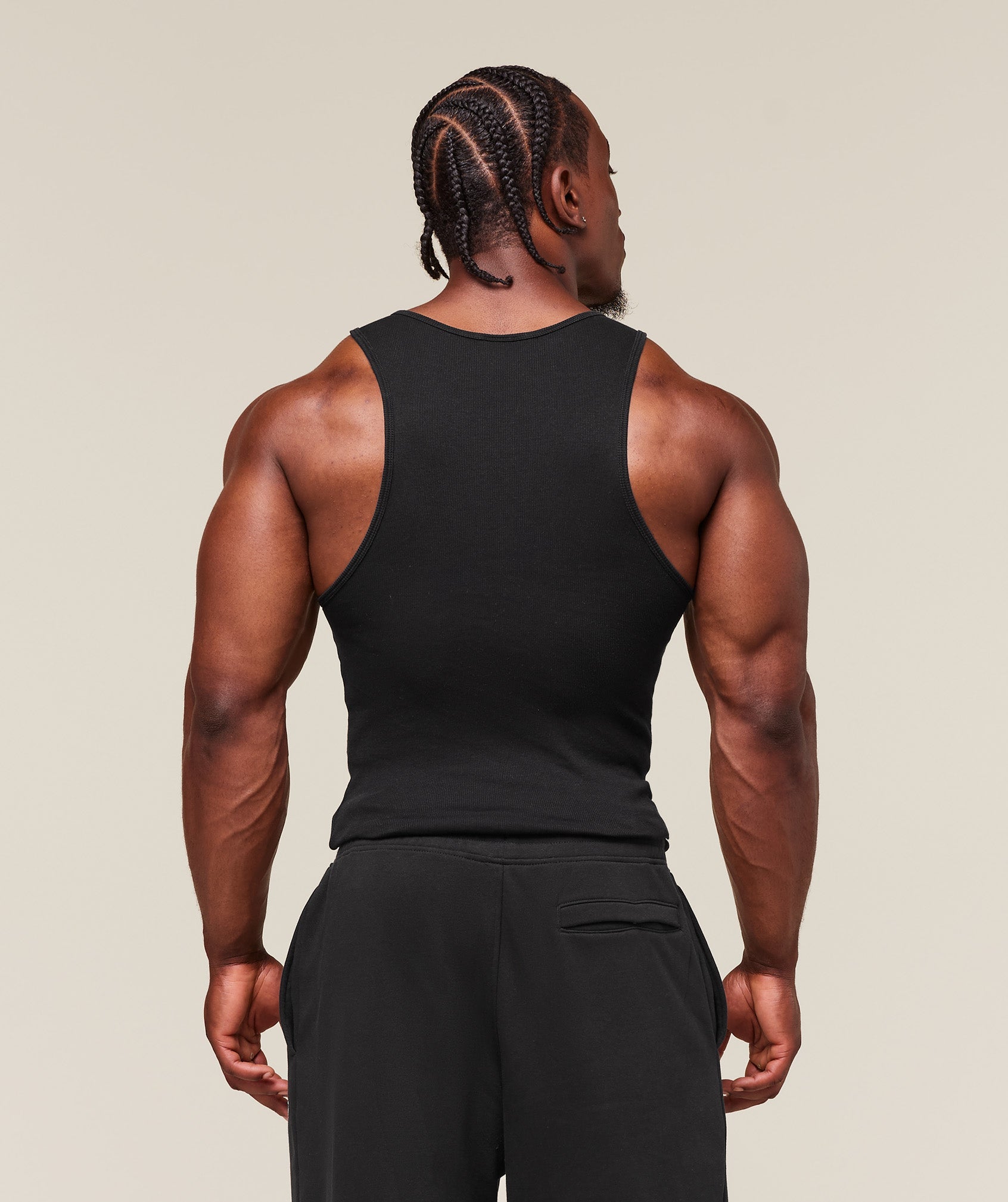 Ribbed Tank 1PK Black