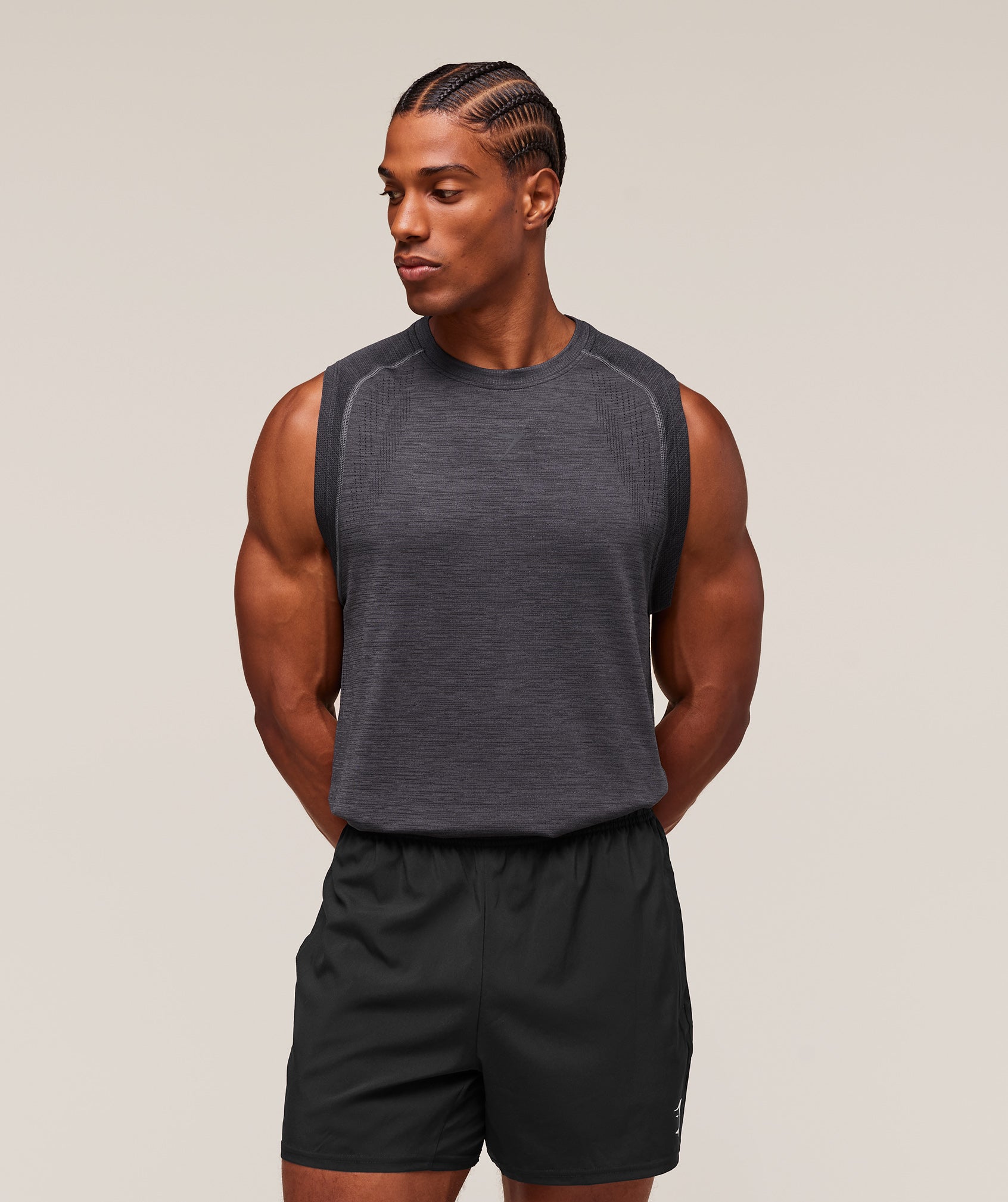 Versatile Seamless Tank Dark Grey/Black