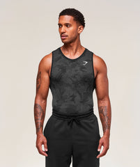 Geo Seamless Tank Black/Charcoal Grey