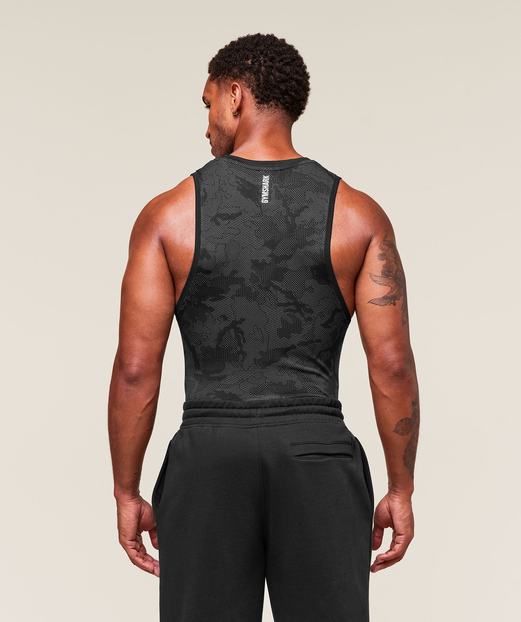 Geo Seamless Tank Black/Charcoal Grey