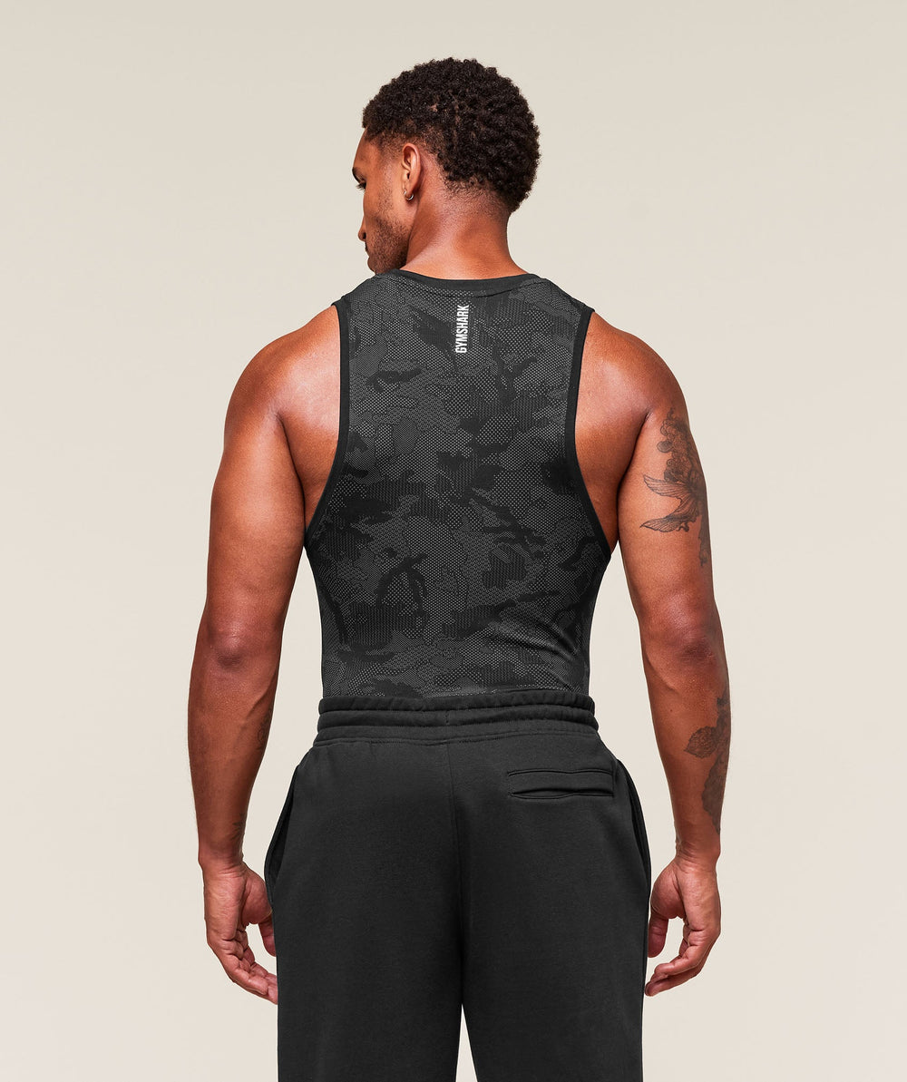 Geo Seamless Tank Black/Charcoal Grey