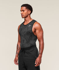 Geo Seamless Tank Black/Charcoal Grey