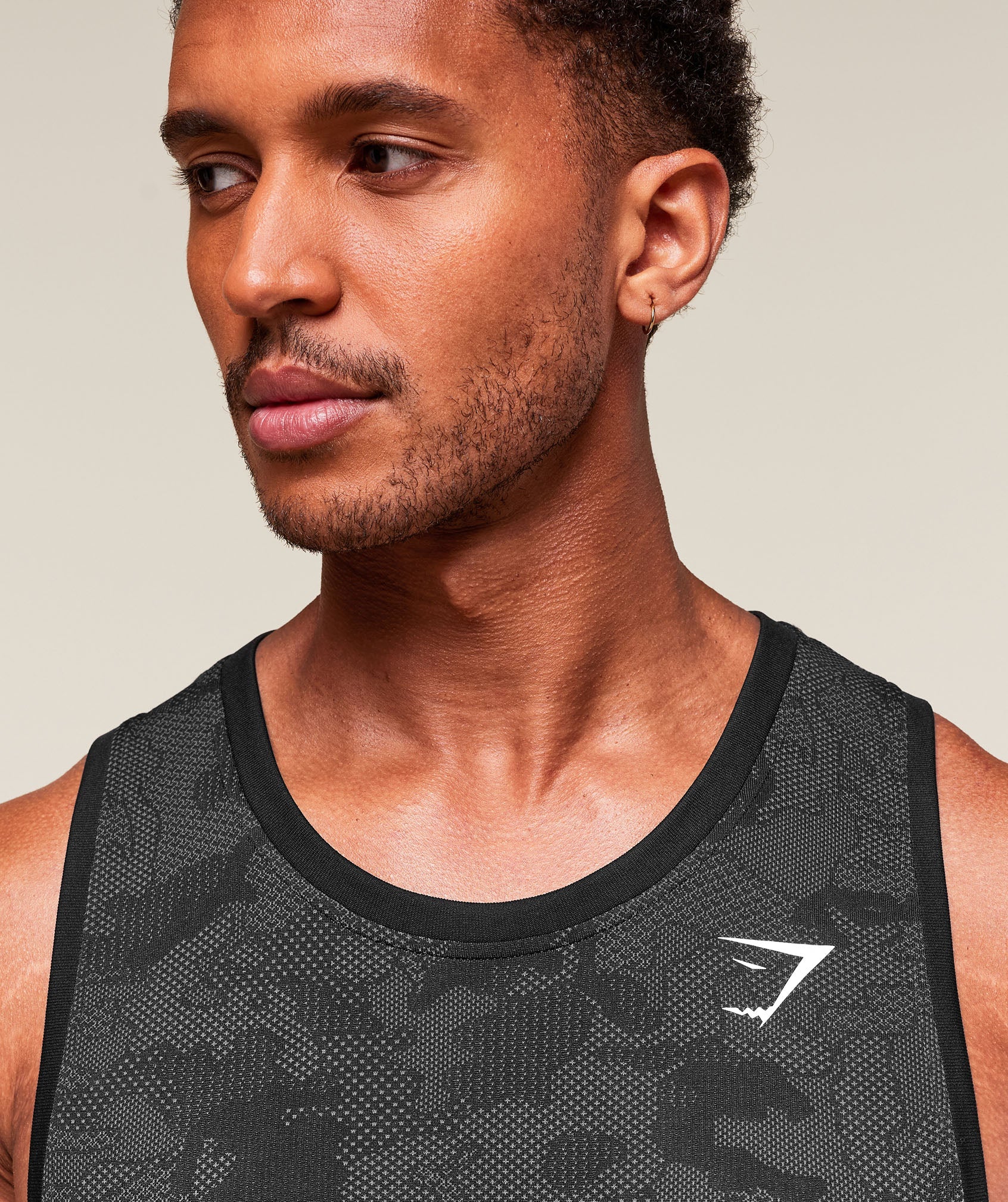 Geo Seamless Tank Black/Charcoal Grey