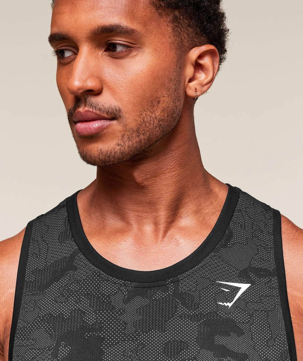 Geo Seamless Tank Black/Charcoal Grey