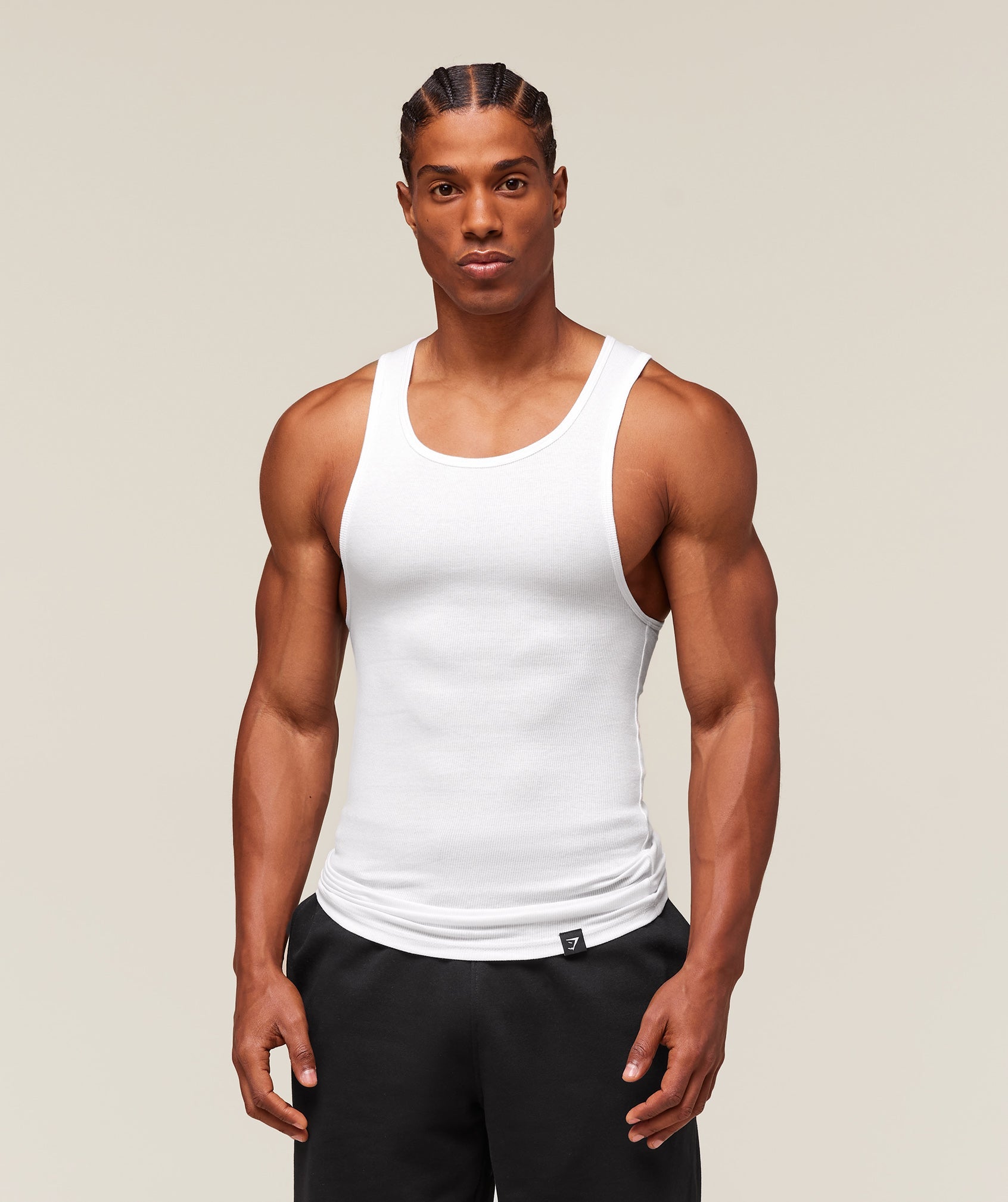 Ribbed Tank 1PK White
