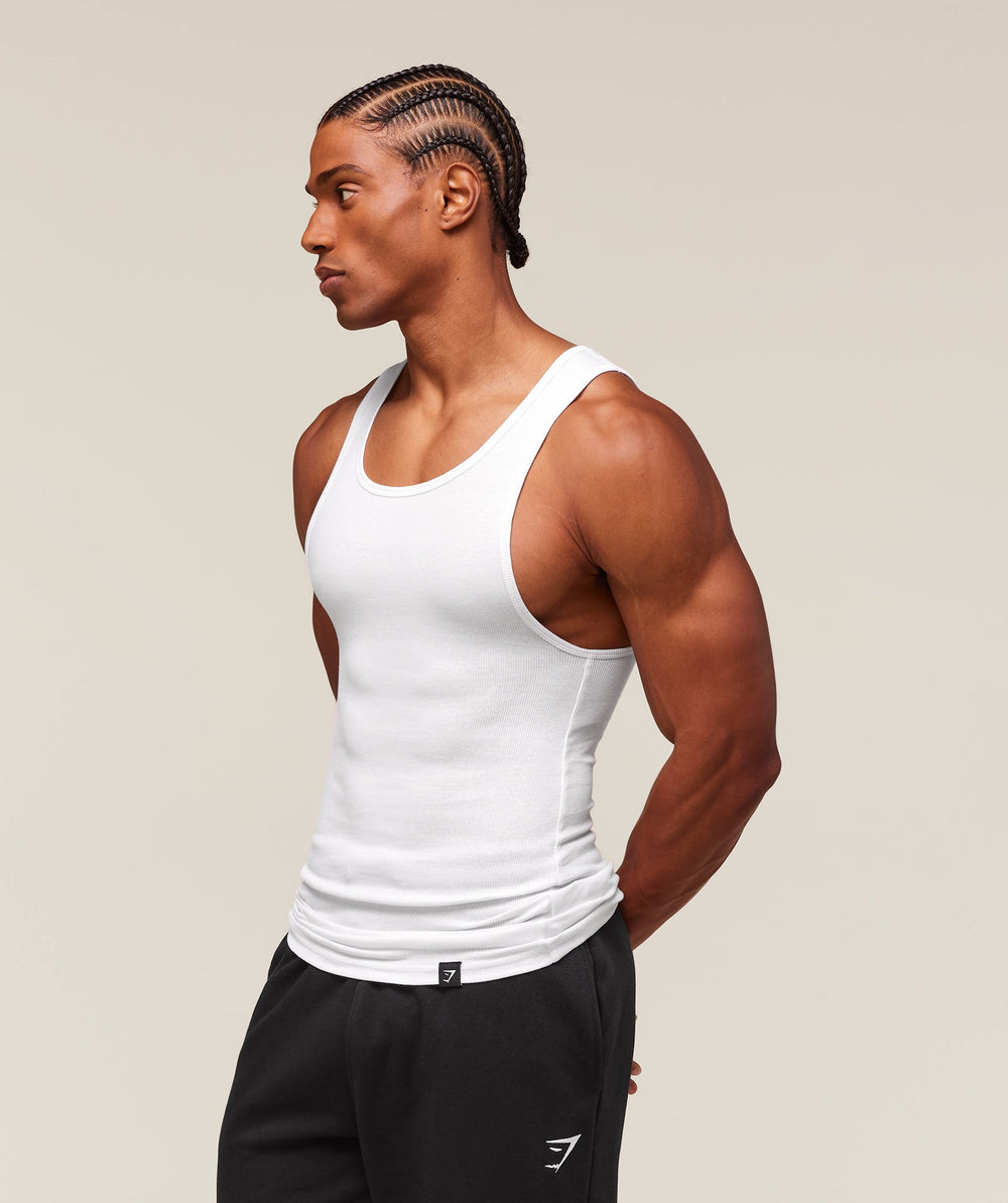 Ribbed Tank 1PK White