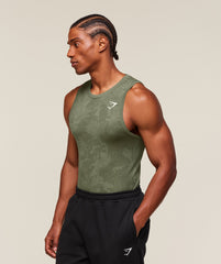 Geo Seamless Tank Core Olive/Deep Olive Green