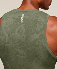 Geo Seamless Tank Core Olive/Deep Olive Green