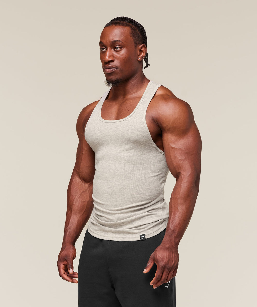 Ribbed Tank 3pk White/Black/Stone Grey Marl