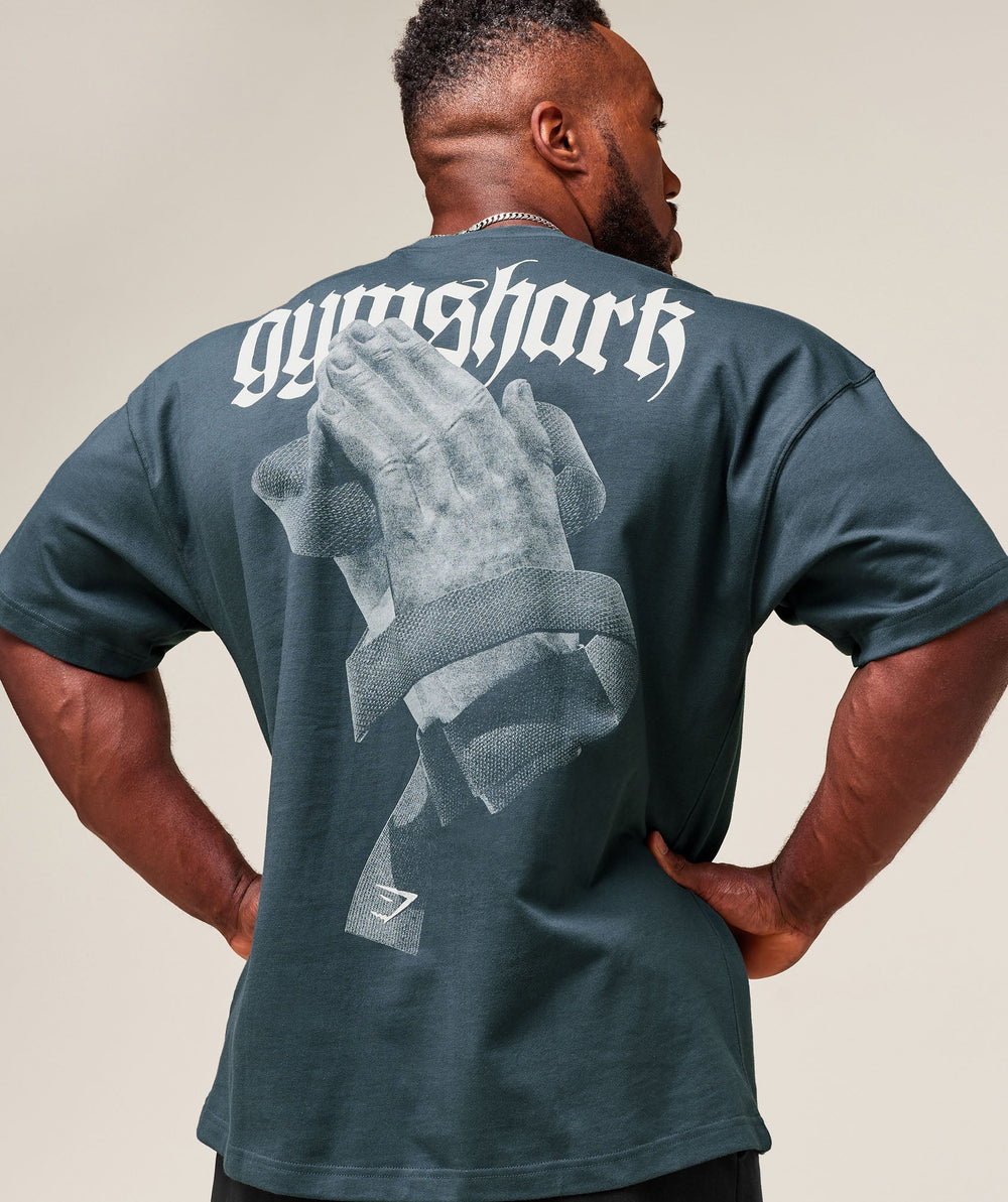 Prayer Hands T-Shirt Titanium Blue