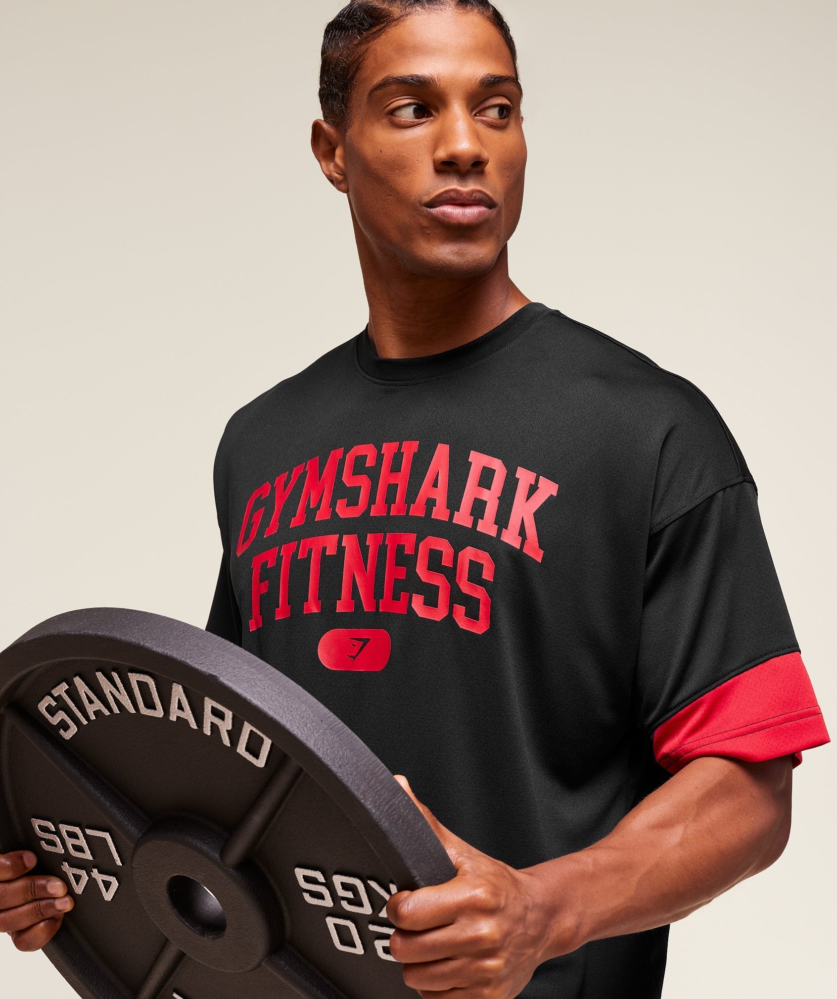 Varsity Oversized T-Shirt Black/Conditioning Red