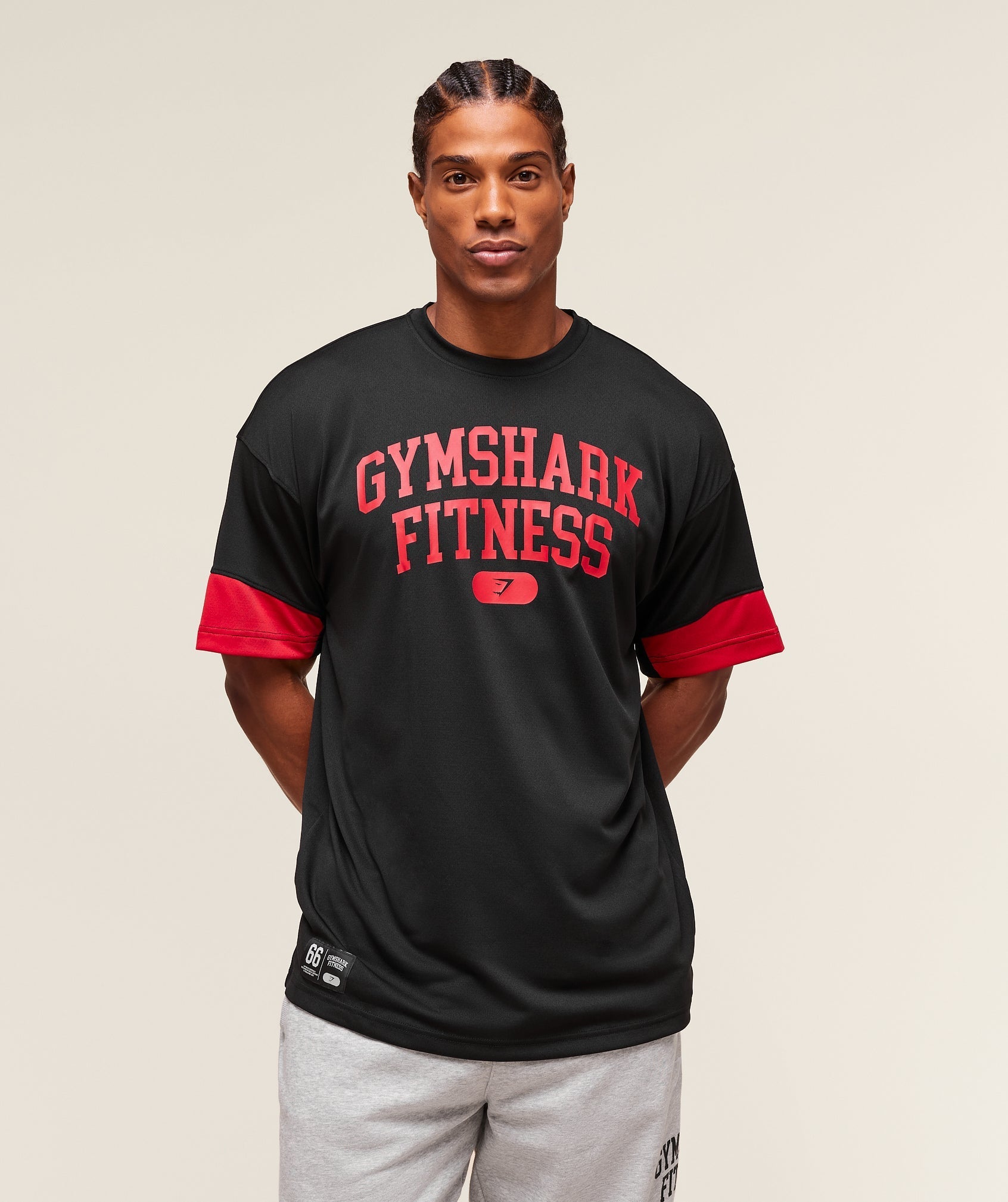Varsity Oversized T-Shirt Black/Conditioning Red