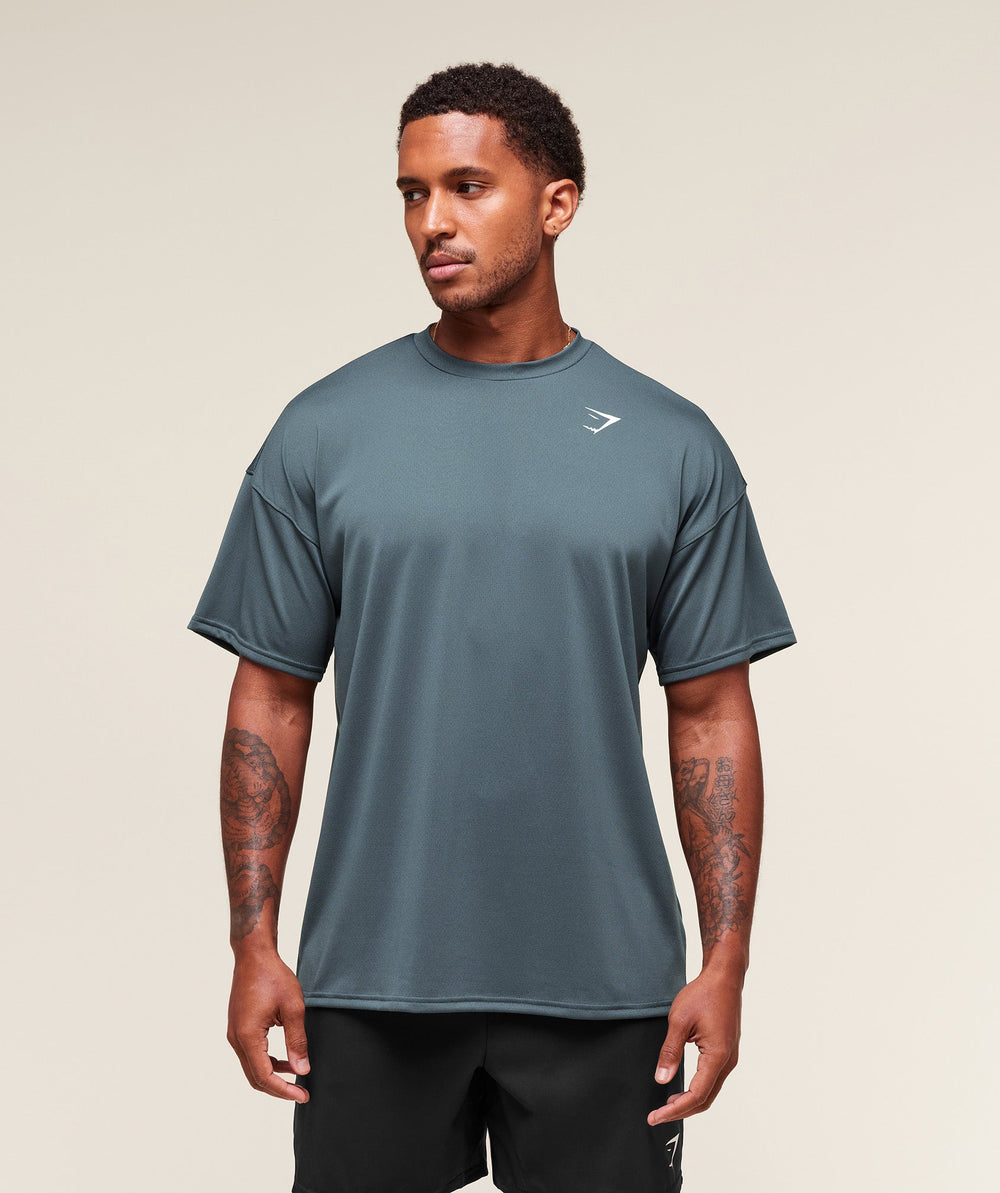 Oversized Performance T-Shirt Titanium Blue