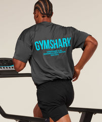 Conditioning Club Oversized T-Shirt Onyx Grey/Brand Blue