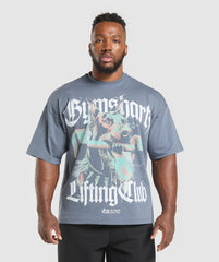 Doberman Graphic T-Shirt Iron Blue