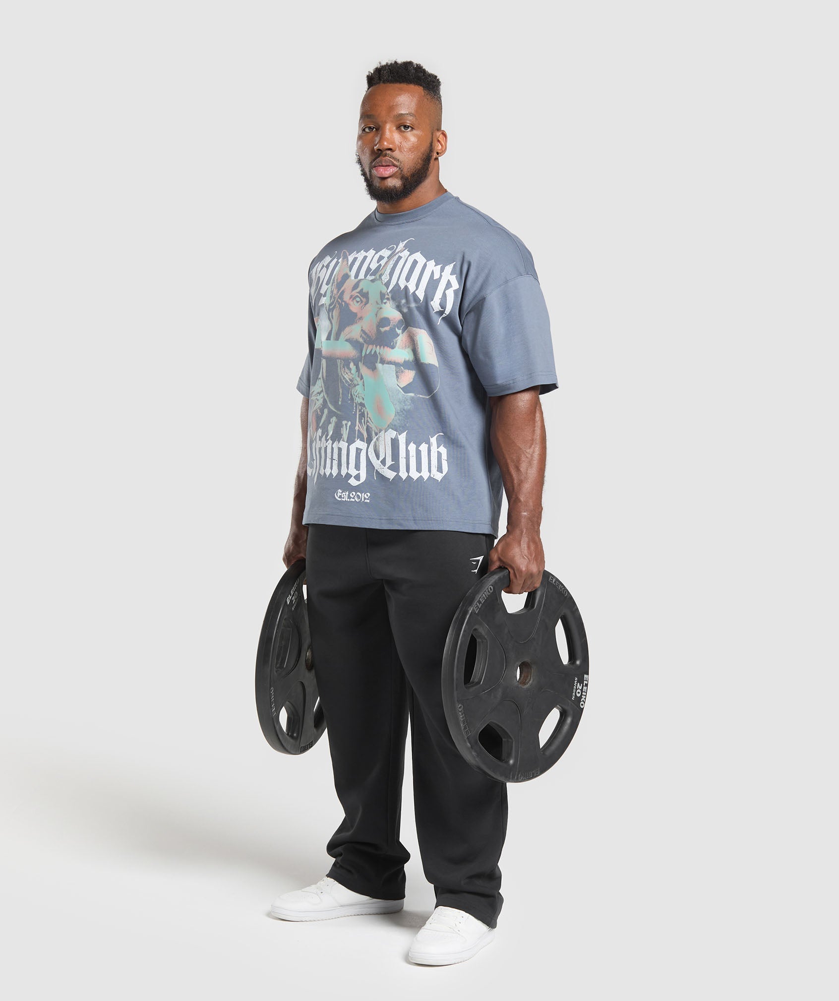 Doberman Graphic T-Shirt Iron Blue