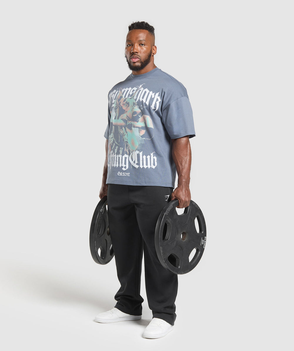 Doberman Graphic T-Shirt Iron Blue