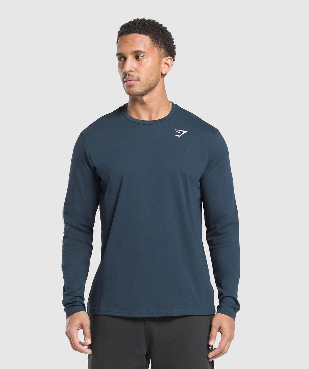 Crest Long Sleeve T-Shirt Navy