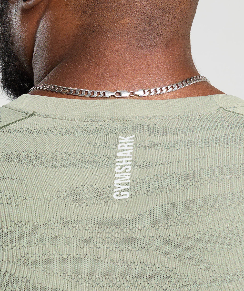 Geo Animal Seamless Long Sleeve T-Shirt Chalk Green/Unit Green