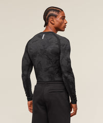 Geo Seamless Long Sleeve T-Shirt Black/Charcoal Grey