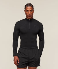 everywear Warp Knit 1/4 Zip Black