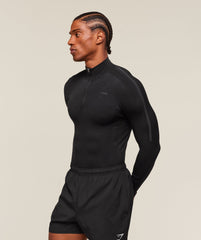 everywear Warp Knit 1/4 Zip Black