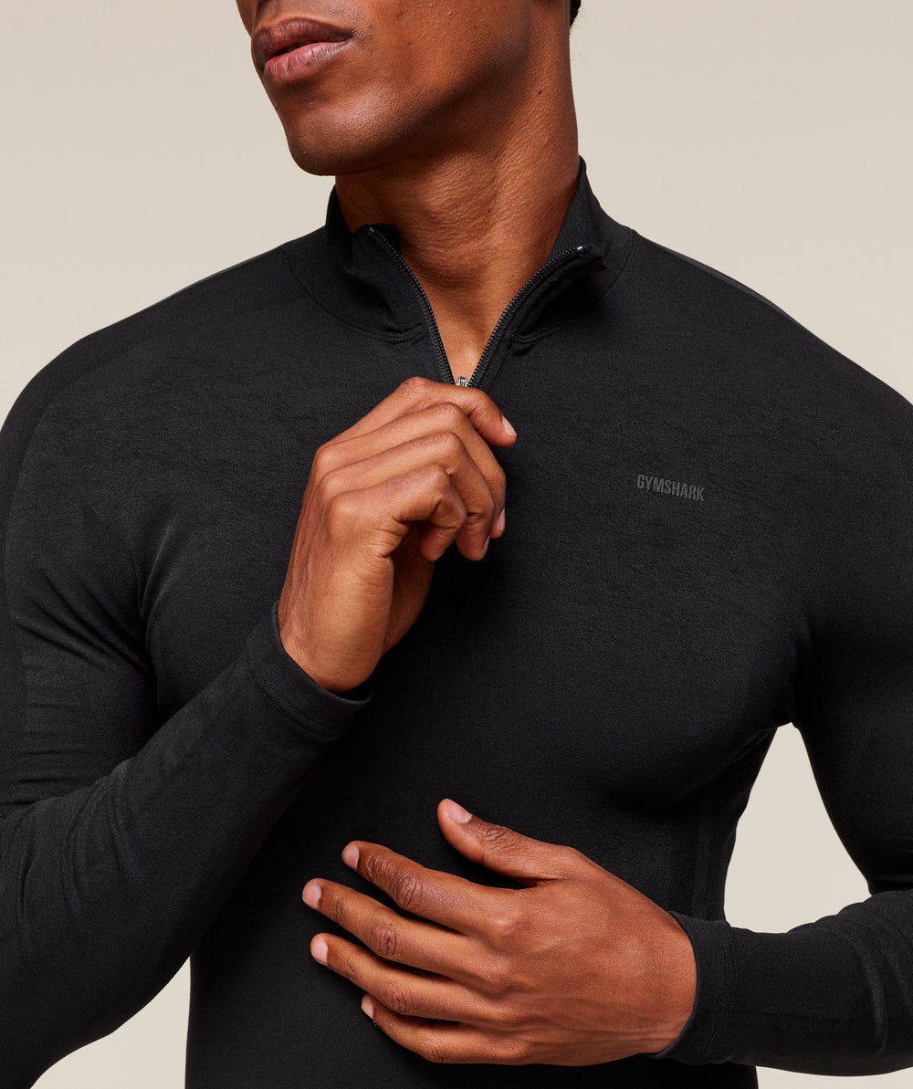 everywear Warp Knit 1/4 Zip Black