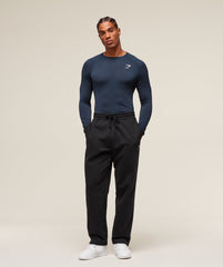 Geo Seamless Long Sleeve T-Shirt Navy/Heavy Blue