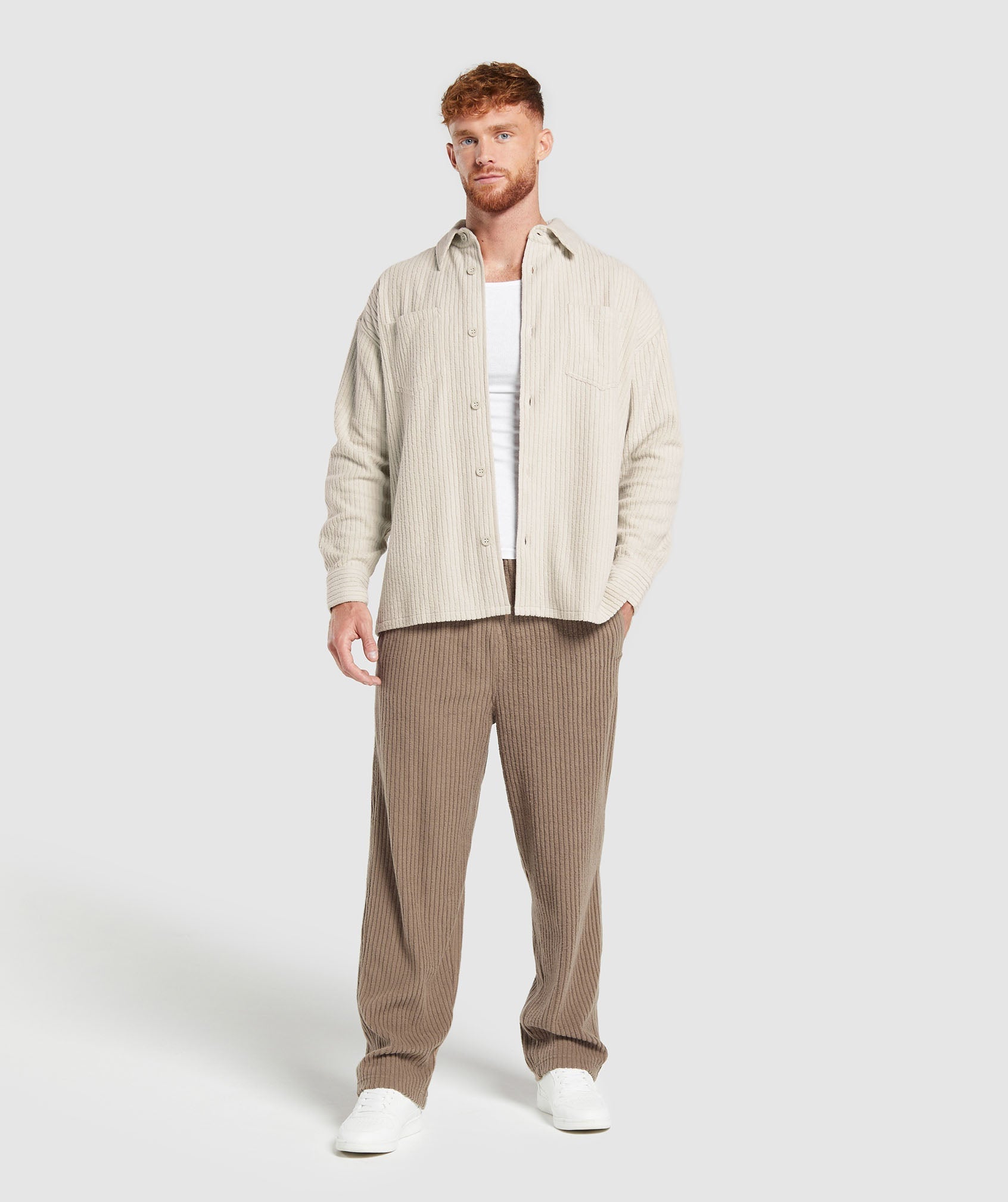 Cord Overshirt Pebble Grey