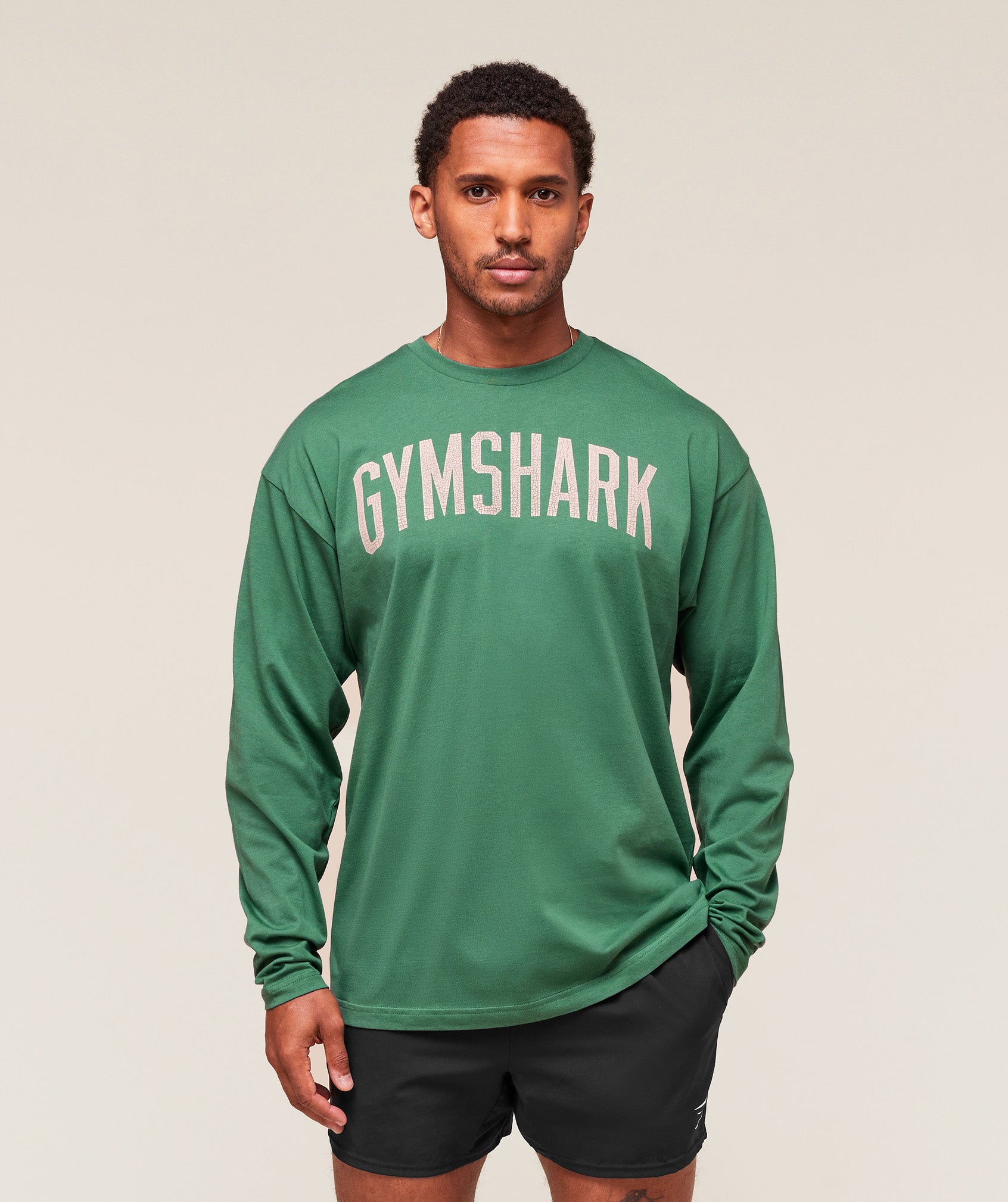 Worn Graphic Long Sleeve T-Shirt Lift Green