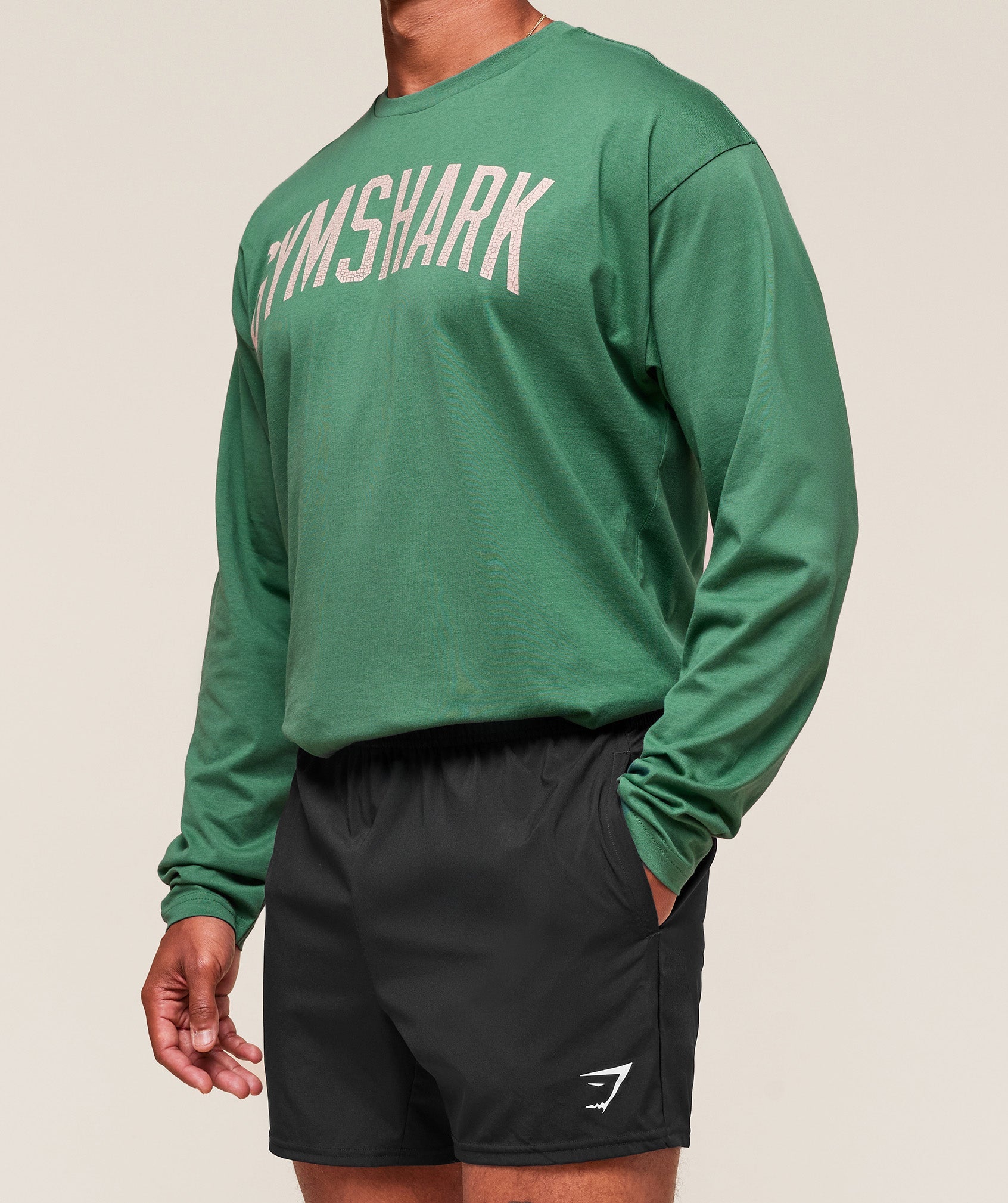 Worn Graphic Long Sleeve T-Shirt Lift Green