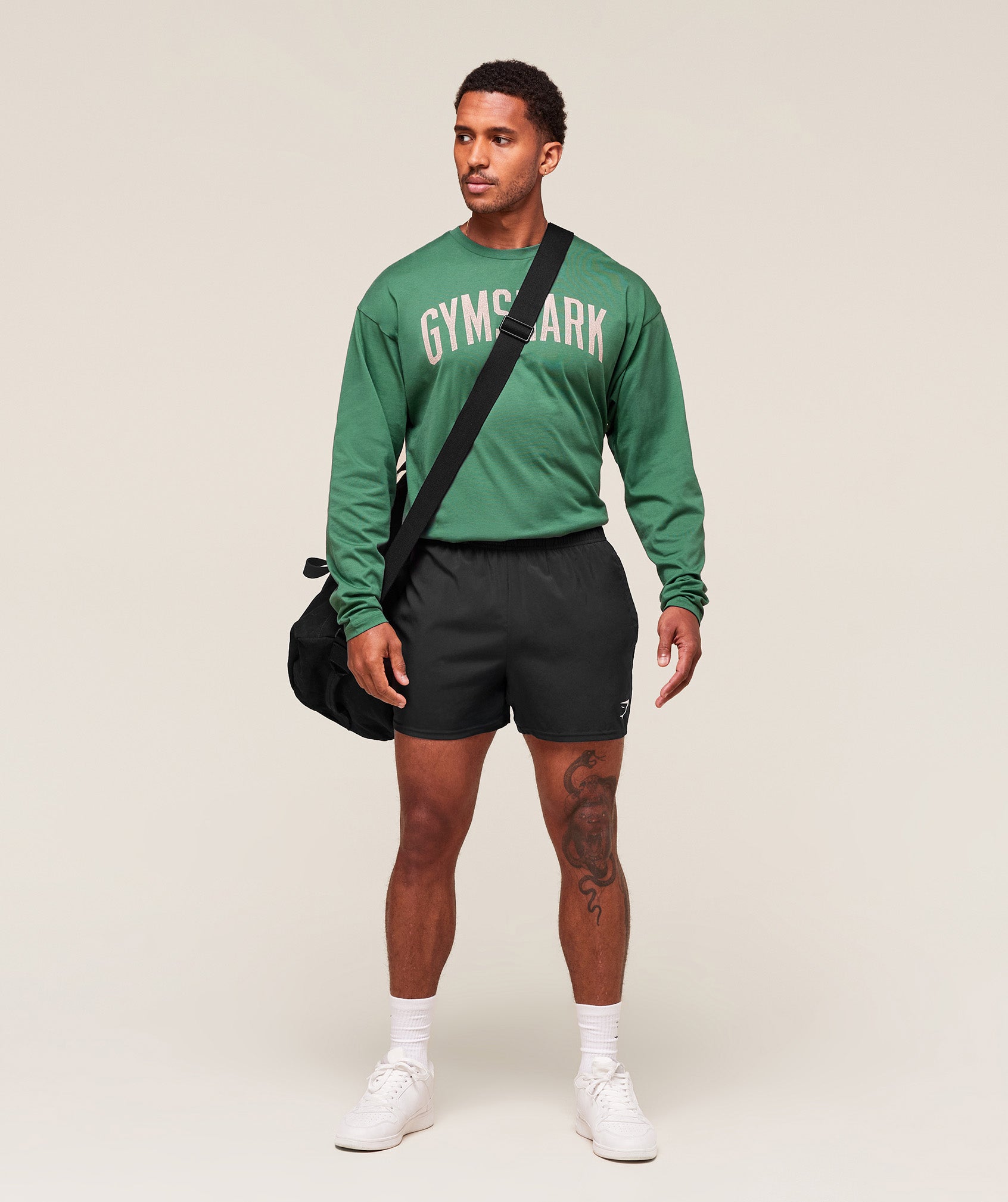 Worn Graphic Long Sleeve T-Shirt Lift Green